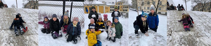 2B koser seg i snøen